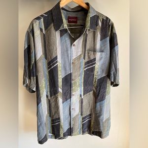 tommy bahama vintage silk hawaiian short sleeve button up shirt XL shapes